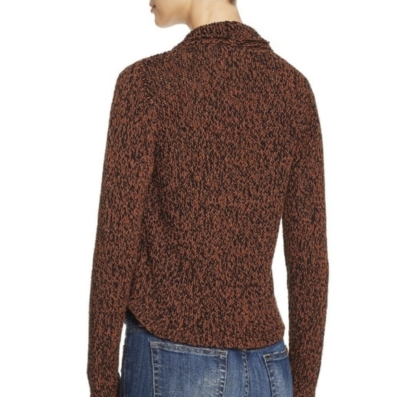 eileen FISHER funnel neck top marled knit sweater cowl mock neck nutmeg xl - Picture 3 of 12